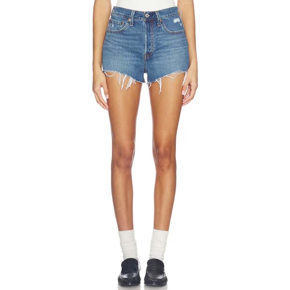 Levi’s 501 Original Denim Shorts Women’s 28 Blue High Rise Cutoff Raw Hem
